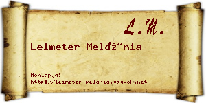 Leimeter Melánia névjegykártya